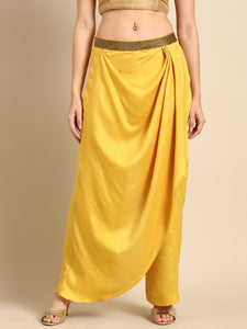 Yellow Crush Silk Palazzo Pant - ASPL039