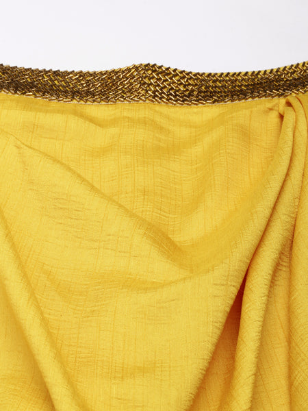 Yellow Crush Silk Palazzo Pant - ASPL039