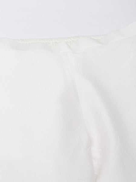 Ivory Cotton Silk Palazzo Pant - ASPL043