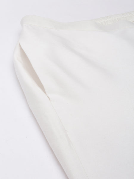 Ivory Cotton Silk Palazzo Pant - ASPL043