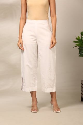 White Malai Cotton Pant - ASPL046