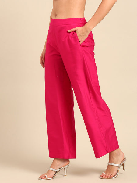 Pink Silk Cotton Pants - ASPL049