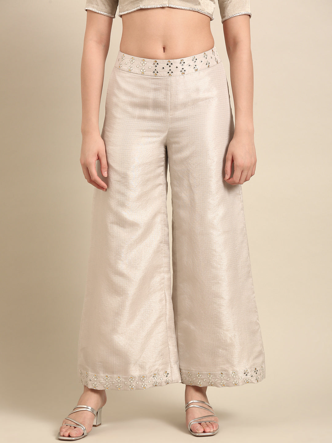 Silver Kota Chanderi Bottoms - ASPL057