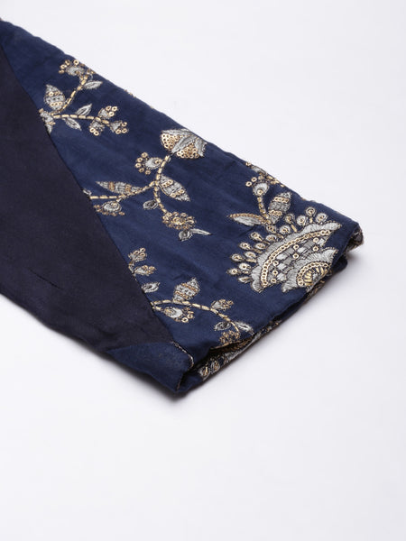 Blue Cotton silk Chanderi pant - ASPL061