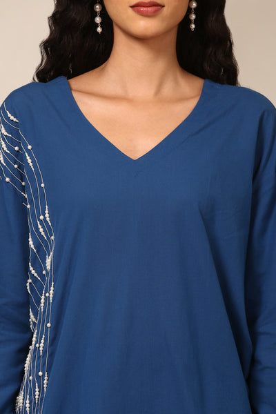 Blue Malai Cotton Short Top - ASST0105