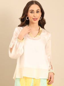 Ivory Yellow Muslin Tops N Tunics - ASST0109