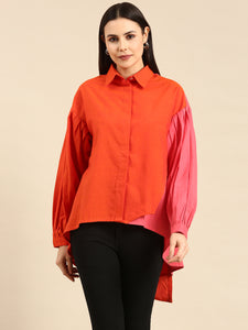 Orange/Pink Cotton Shirt - ASST074