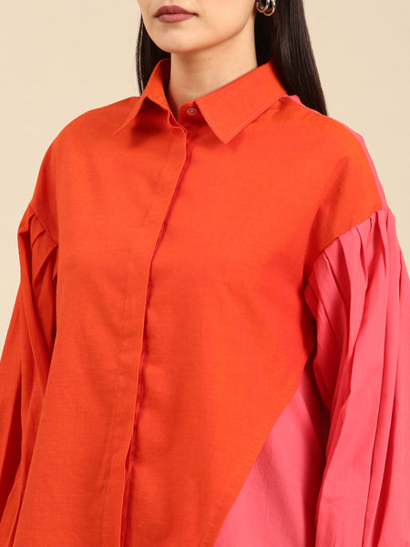 Orange/Pink Cotton Shirt - ASST074