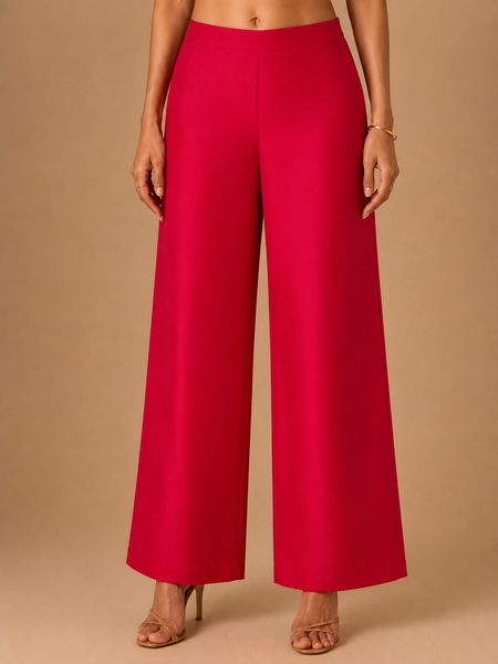 Fuchsia Pink Silk/Cotton Pants (Rose-Berry Coulis) - ASP079