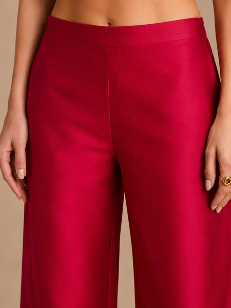 Hot Pink Silk/Cotton Pants (Rose-Berry Coulis) - ASP079