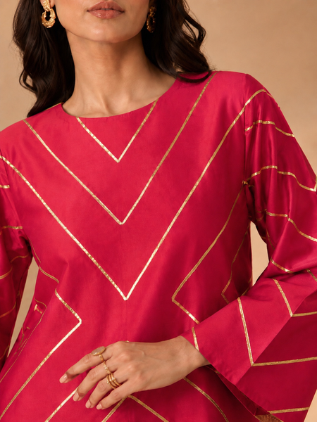 Fuchsia Pink Silk/Cotton Cord Set (Rose-Berry Coulis) - ASCRSET062