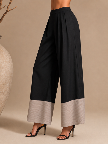 Black & Silver Bemberg Silk Pant (Dark Cacao & White Pepper) - ASP077