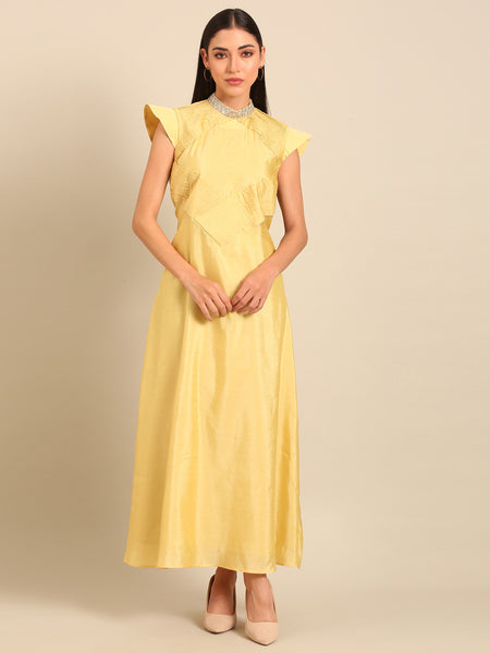 Yellow RT Fiona Dress (Lemon-Zest & Pearl-Sugar Sorbet) - AS0749