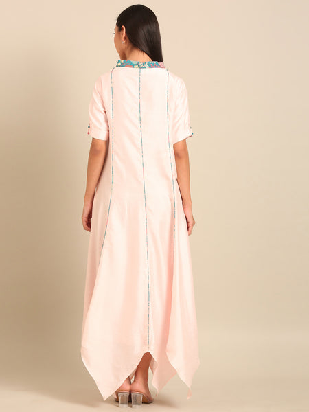 Baby Pink Bemberg Silk Dress (Pink Champagne & Marshmallow Sorbet) - AS0746