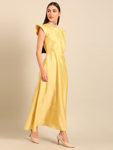 Yellow RT Fiona Dress (Lemon-Zest & Pearl-Sugar Sorbet) - AS0749