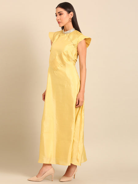 Yellow RT Fiona Dress (Lemon-Zest & Pearl-Sugar Sorbet) - AS0749