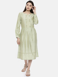 Pastel Green Classic Dress - AS0100 - Asmi Shop