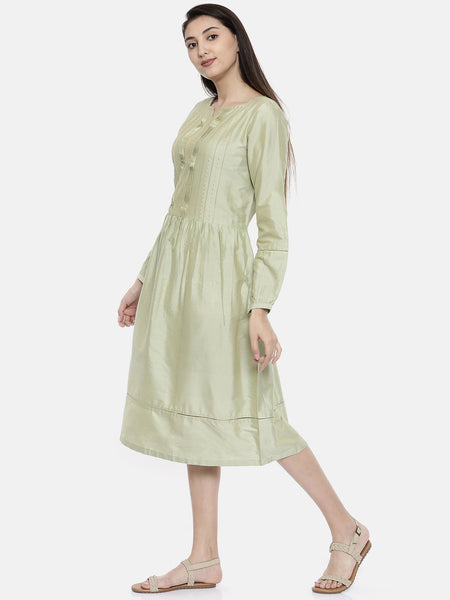 Pastel Green Classic Dress - AS0100 - Asmi Shop