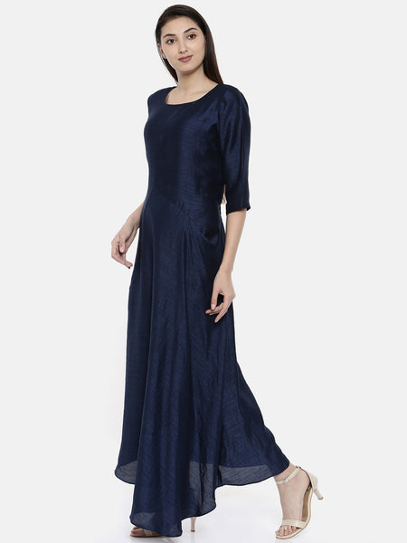 Blue Classic Long Dress - AS0119 - Asmi Shop