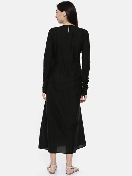 Black Pintuck Dress - AS0138 - Asmi Shop