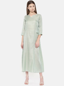 Pastel Green Classic Dress - AS0154 - Asmi Shop