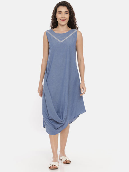 Denim Cotton Cowl Dress - AS0439