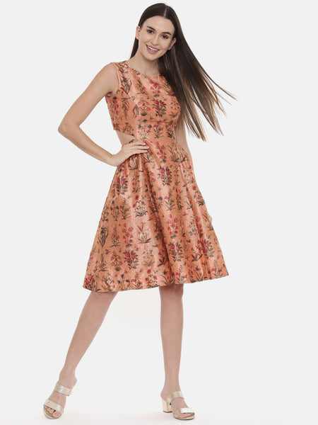 Frock Style Chanderi Dress - AS0457