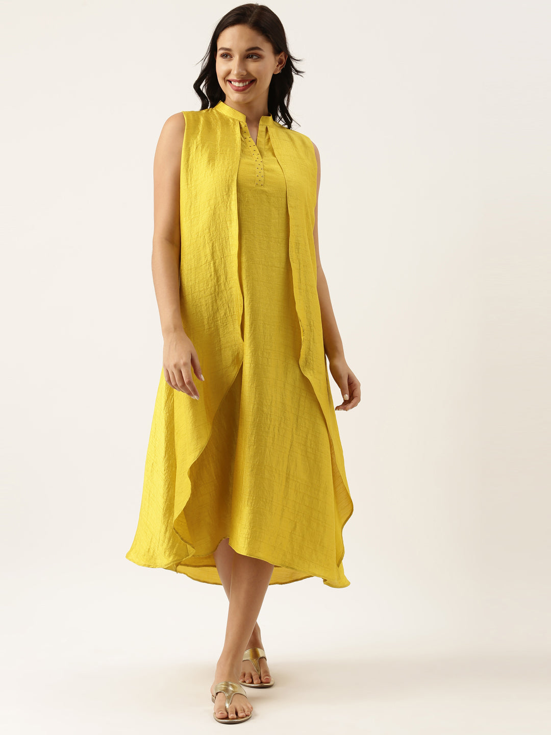 Yellow Double Layer Dress - AS0472