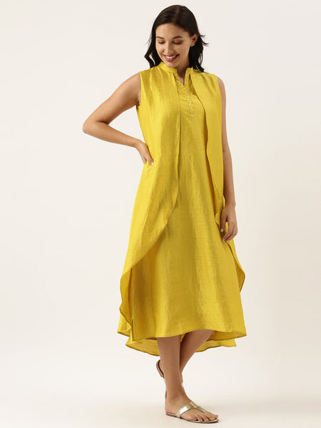 Yellow Double Layer Dress - AS0472