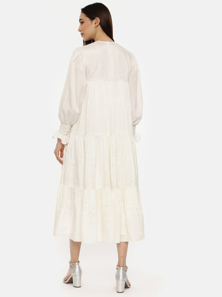 Ivory Embroidered Dress - AS0510