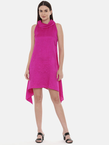 Pink Cowl Short Dress - AS0515