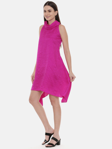 Pink Cowl Short Dress - AS0515