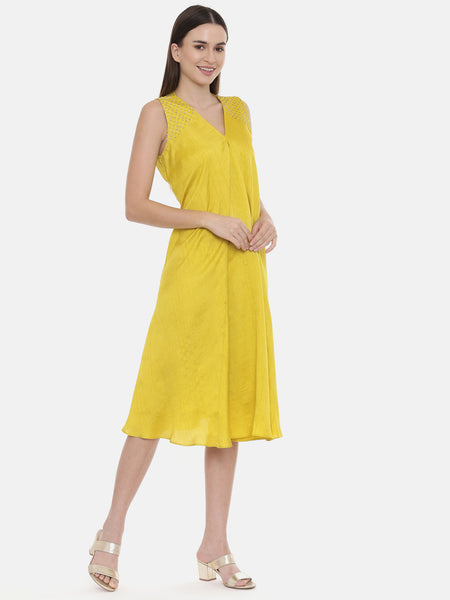 Yellow Silk Dress - AS0553