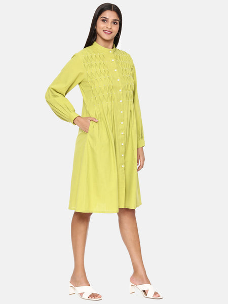 Green Cotton Dress - AS0641