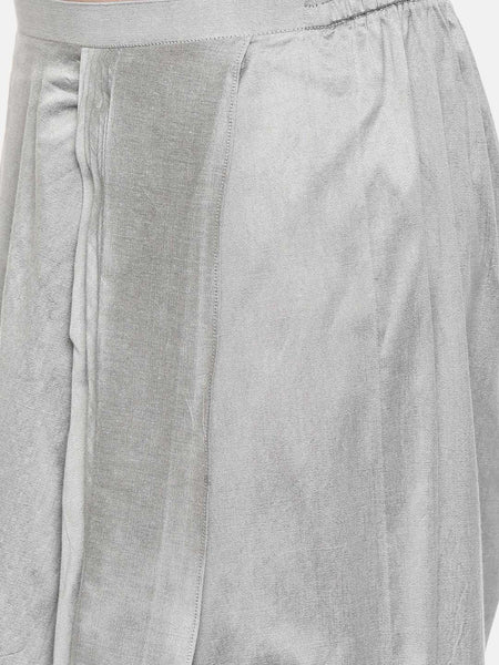 Silver grey cotton silk dhoti pants - ASDP016 - Asmi Shop