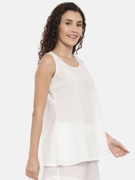White Cotton Nightwear - ASNW001
