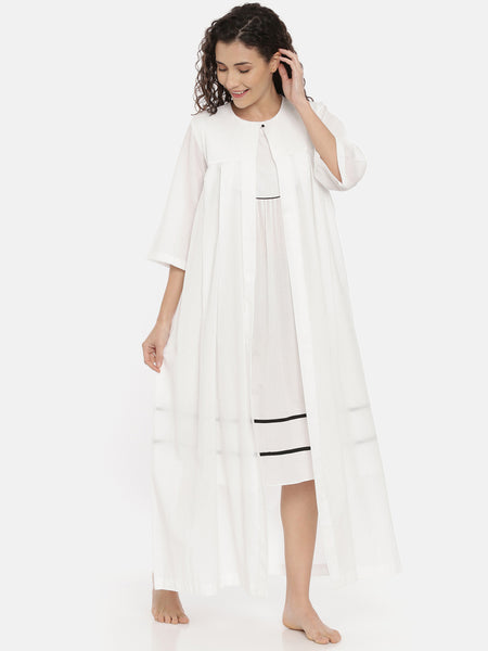 White Cotton Nightwear - ASNW002