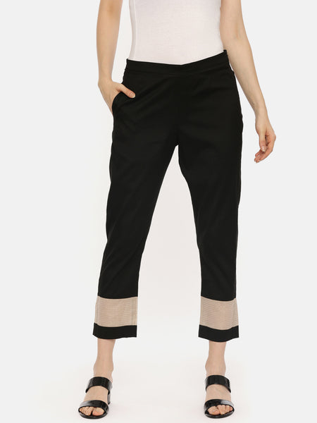 Black Tappered Silk Pants - ASP019