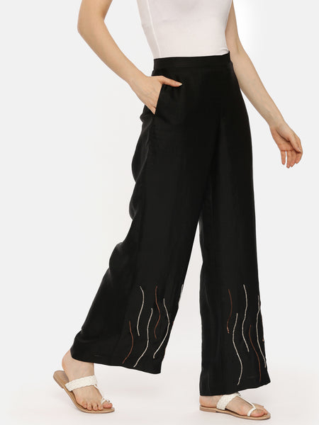 Silk Black Sequin Pant - ASPL013