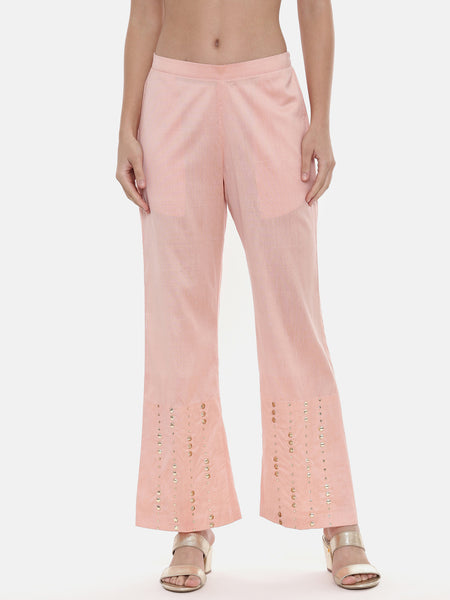 Pink Silk Embroidred Pants - ASPL021