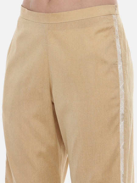 Gold Silk Embroidred Pants - ASPL024