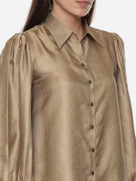 Gold Silk Slub Shirt  -  ASST026