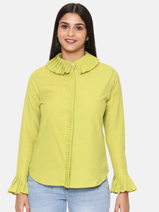 Green Cotton Short Shirt - ASST069